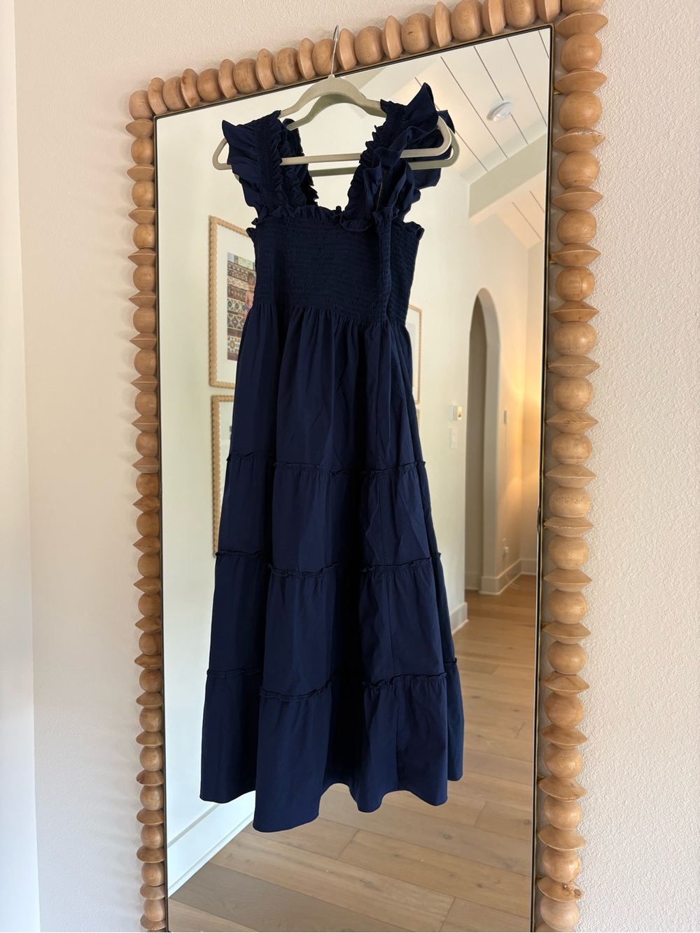 Hill House Navy Ruffle Smocked Tiered Dress